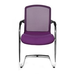 OPEN CHAIR - der Design-Besucherstuhl, Freischwinger mit Netzrücken, VE 2 Stk, violett.