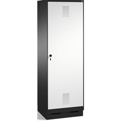EVOLO Garderobenschrank, Tür über 2 Abteile, mit Sockel, 2 Abteile, 1 Tür, Abtei