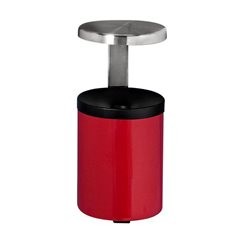Sicherheits-Wandascher mit Dach, rund, 5,5 l, Höhe 390 mm, rot, Stahlblech.