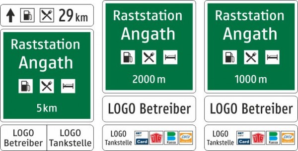 Raststation Ankündigungstafel | Alform Ausführung
