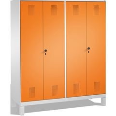 EVOLO Garderobenschrank, zueinander schlagende Türen, 4 Abteile, Abteilbreite 40
