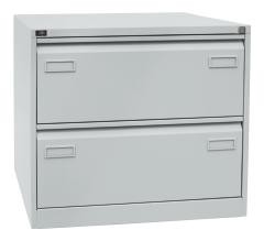 Hängeregistraturschrank LIGHT, 2-bahnig, 2 Schübe, DIN A4, lichtgrau.