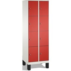 EVOLO Fächerschrank, mit Füßen, 2 Abteile, je 4 Fächer, Abteilbreite 300 mm, ver