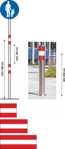 Folienmarkierung für Hindernisse