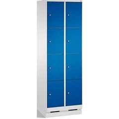 EVOLO Fächerschrank, mit Sockel, 2 Abteile, je 4 Fächer, Abteilbreite 300 mm, li