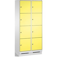 EVOLO Fächerschrank, mit Sockel, 2 Abteile, je 4 Fächer, Abteilbreite 400 mm, li