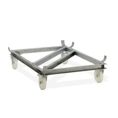 Fahrgestell für GfK-Rechteckbehälter, Polyamid-Rollen, weiß, für LxB 1820 x 1390 mm, Rad-Ø 200 mm.