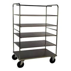 Multi-Etagenwagen KM338, LxBxH 1200 x 800 x 1800 mm, verzinkt, 2 Lenkrollen mit Stopp, 2 Bockrollen.