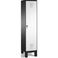 EVOLO Garderobenschrank, mit Füßen, 1 Abteil, Abteilbreite 400 mm, schwarzgrau /