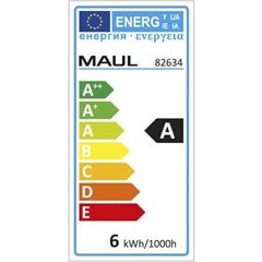 LED-Lupenleuchte MAULviso, Armlänge 410 mm, mit Tischklemme, weiß.