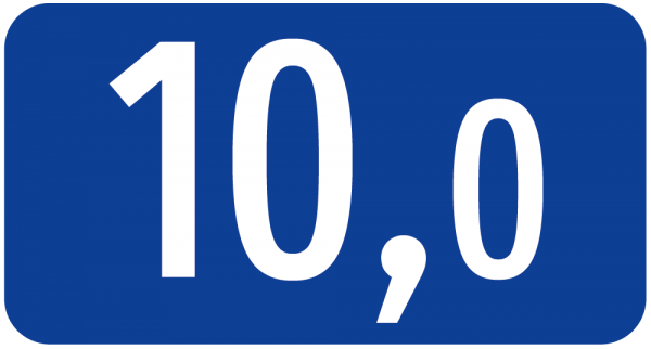Ausführung a) Kilometertafel für Autobahnen und Bundesstraßen Kilometertafel für Bundesstraßen; URP