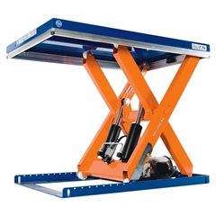 Kompakt-Hubtisch, Tragfähigkeit 1000 kg, Plattform LxB 1300 x 800 mm, Nutzhub 820 mm.