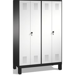 EVOLO Garderobenschrank, zueinander schlagende Türen, 4 Abteile, Abteilbreite 30