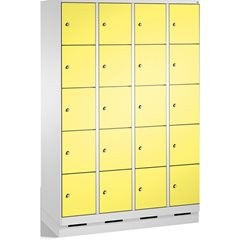 EVOLO Fächerschrank, mit Sockel, 4 Abteile, je 5 Fächer, Abteilbreite 300 mm, li