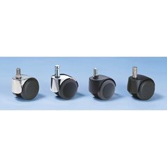 Stuhlrolle, Rad-Ø 50 mm, VE 5 Stk, mit Steckbolzen mit Klemmring, schwarz, 10 x