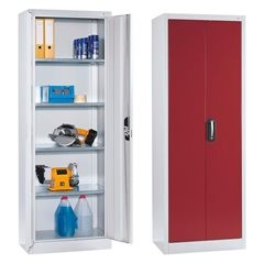 Werkstatt-Flügeltürschrank, HxBxT 1950 x 700 x 400 mm, lichtgrau / lichtgrau.