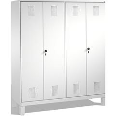 EVOLO Garderobenschrank, zueinander schlagende Türen, 4 Abteile, Abteilbreite 40