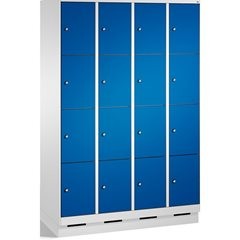 EVOLO Fächerschrank, mit Sockel, 4 Abteile, je 4 Fächer, Abteilbreite 300 mm, li