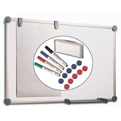 Whiteboard, Komplett-Set - Stahlblech, beschichtet, BxH 1200 x 900 mm.