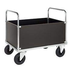 Plattformwagen Tragfähigkeit 500 kg, mit 4 hohen Seitenwänden, LxBxH 1000 x 700 x 900 mm, ohne Fests