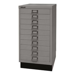 MultiDrawer™ 29er Serie, mit Sockel, DIN A3, 10 Schubladen, silber.
