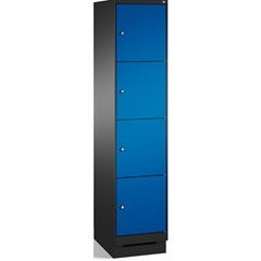 EVOLO Fächerschrank, mit Sockel, 1 Abteil, 4 Fächer, Abteilbreite 400 mm, schwar