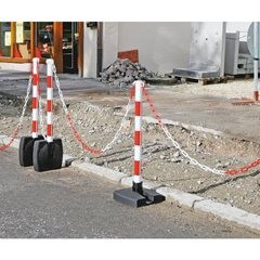 Ketten-Warnständer-Set, klappbar, Pfostenhöhe 900 mm, gelb / schwarz.
