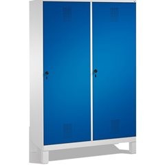 EVOLO Garderobenschrank, Tür über 2 Abteile, mit Füßen, 4 Abteile, 2 Türen, Abte