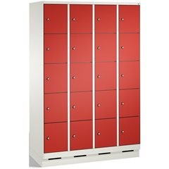 EVOLO Fächerschrank, mit Sockel, 4 Abteile, je 5 Fächer, Abteilbreite 300 mm, ve
