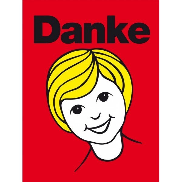 Danke - lachendes Kind - Rot