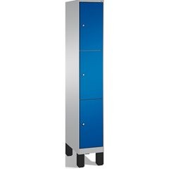 EVOLO Fächerschrank, mit Füßen, 1 Abteil, 3 Fächer, Abteilbreite 300 mm, weißalu