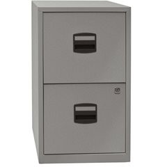 Hängeregistraturschrank PFA, 2 Schübe, silber.