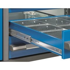 Höhenverstellbare Werkbank, Gestellbauweise, 1 Schublade, 1 Flügeltür, Breite 2000 mm, anthrazit / b