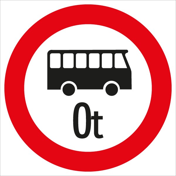 §52/7f Fahrverbot für Omnibusse mit Gewichtsangabe | flaches Verkehrszeichen