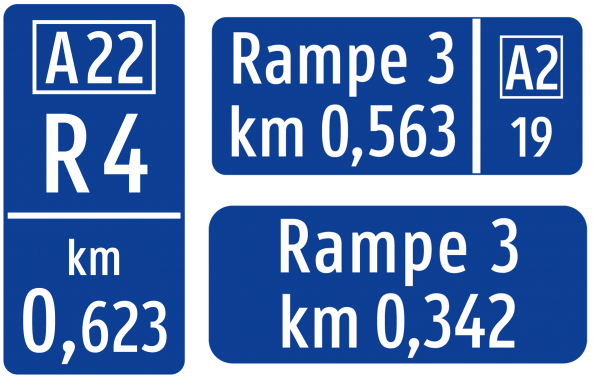 Kilometertafeln für Rampen Kilometertafeln für Rampen Version 1 URPI Scotchlite Typ1 | Umrandungspro
