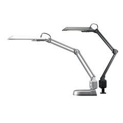 Schreibtischlampe ECOSTAR, Gesamthöhe 705 mm, silber.