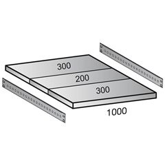 Fachboden für CLEANA-Steckregal, Bodenbreite 1000 mm, Tiefe 800 mm.