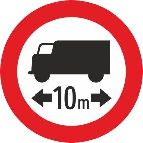 §52/7a Fahrverbot für Lastkraftfahrzeuge mit Längenangabe | Alform Verkehrszeichen