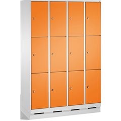EVOLO Fächerschrank, mit Sockel, 4 Abteile, je 3 Fächer, Abteilbreite 300 mm, li