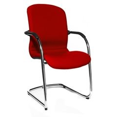 OPEN CHAIR - der Design-Besucherstuhl, Freischwinger gepolstert, VE 2 Stk, rot.