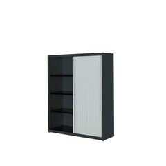 Querrollladenschrank, HxBxT 1516 x 1200 x 432 mm, Stahlplatte, 3 Fachböden, anth
