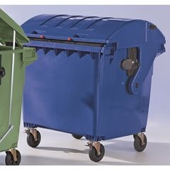 Müllcontainer aus Kunststoff, DIN EN 840, Volumen 1100 l, BxHxT 1360 x 1465 x 1100 mm, Schiebedeckel