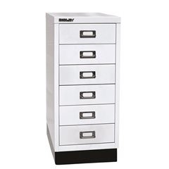 MultiDrawer™ 29er Serie, mit Sockel, DIN A4, 6 Schubladen, verkehrsweiß.