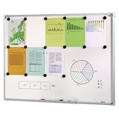 Whiteboard mit Designrahmen, Stahlblech, emailliert, BxH 600 x 450 mm, Rahmen si