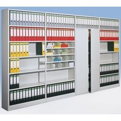 Büro-Steckregal, ohne Rückwand, Regalhöhe 1900 mm, Grundregal, Breite x Tiefe 760 x 300 mm.