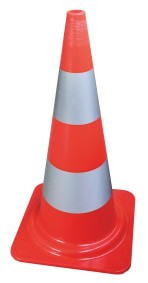 Verkehrsleitkegel floureszierend (tagesleuchtend) 350mm hoch, 1 weißer Streifen