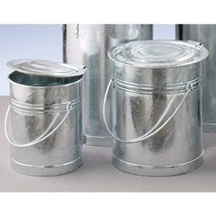 Eimer mit Scharnierdeckel, aus Stahlblech, Volumen 20 l, H x Ø 340 x 280 mm, ab 1 Stk.