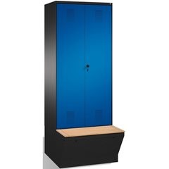 EVOLO Garderobenschrank, zueinander schlagende Türen, mit Aufbewahrungsbox, 2 Ab