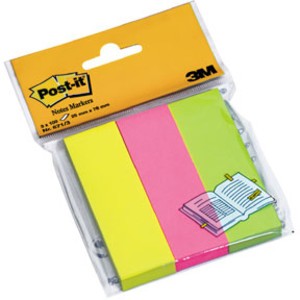 Haftnotiz Page Marker, 25 x 76 mm, 3farbig sortiert, 100 Blatt