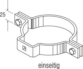 Lasche für einseitige Befestigung Type N100 dm 100mm